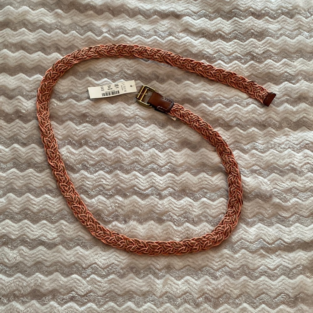 J. Crew Factory Pink and Brown Braided Belt Size S-M